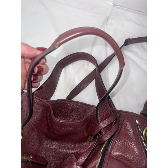 OrYANY Pebble Leather Lian Satchel Purse Handbag Convertible Strap Merlot - Picture 13 of 14